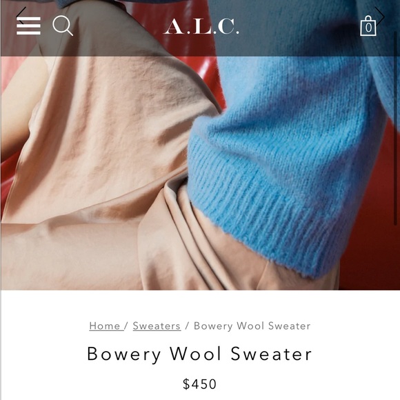 A.L.C. 100% Merino Wool Sweater (L) Gray - Picture 6 of 6